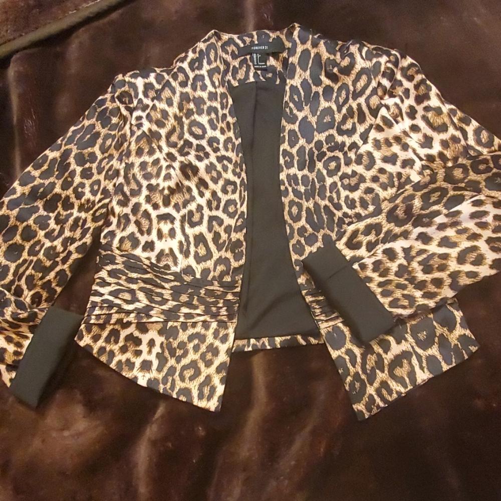 Amazing Satin look Animal Print short Jacket